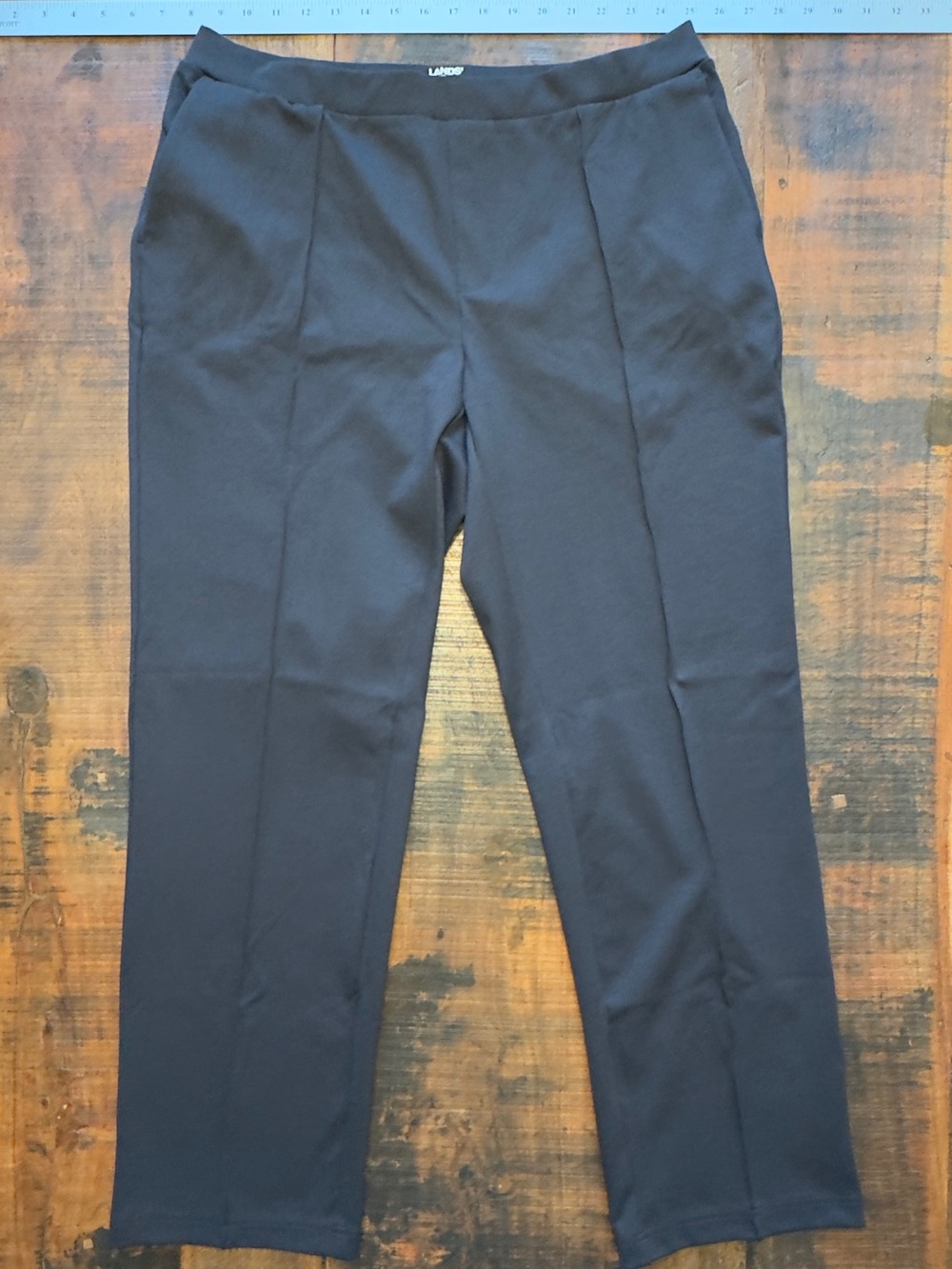 Lands' End Black Ponte Dress Pants L